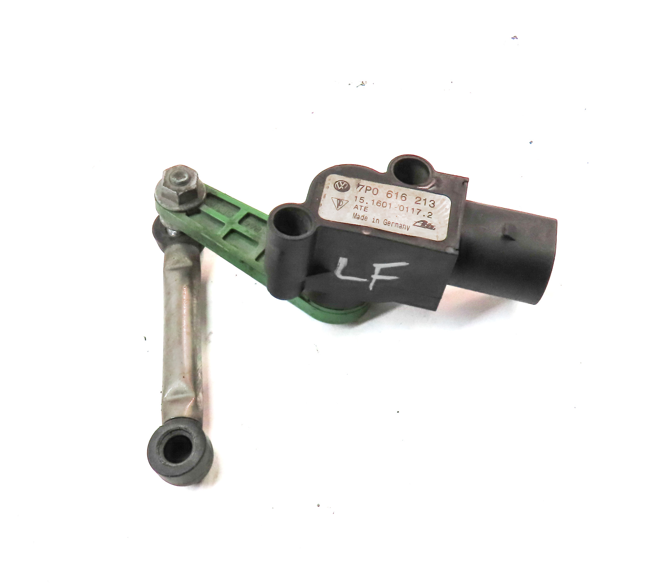2016 PORSCHE CAYENNE (958) FRONT LEFT DRIVER SUSPENSION HEIGHT LEVEL SENSOR — exact item pictured